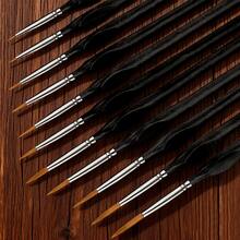 11 pennelli Premium di alta qualità con manico triangolare per acrilico, pittura ad olio, acquerello e pittura a numeri, modelli, arte di unghie, artigianato, materiale scolastico