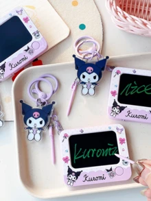 Sanrio Kuromi Doodle Board Keychain,Kawaii Cartoon Key Ring, Erasable Mini Drawing Pad + Reusable Note Function, Exquisite Hangyodon Design, Premium Durable Material, Cute Bag/Key/Backpack Decor, Stylish Japanese Anime Charm, Must-Have Bag/Key) for Sanrios, Novelus, the Girentials, the Esk, 錯誤 -Haves Novel Friends/Family/Birthday - Kuromi - 查看 7