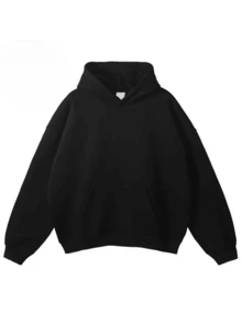 330g-430g, Sudadera Infantil Capucha para Hombre de 50% Poliéster y Algodón, Sudadera Informal Infantil Patrón Geométrico-Bolsillo Canguro, Lavable a Máquina-Elección Perfecta para las Estaciones de Primavera, Otoño e Invierno, Impresión Personalizada Fácil de Combinar - Negro - Ver 2