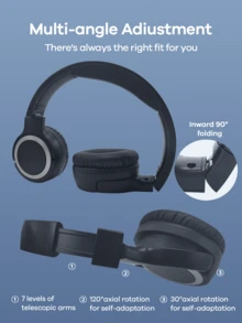 REMAX Premium Over-Ear-Kopfhörer; Hi-Fi-Sound mit 40-mm-Treiber; mehrwinkelverstellbar & federleicht; weiche Ohrpolster für höchsten Komfort; ideales Geschenk; Headset; Ohrhörer; kabelgebundene Kopfhörer; kabellose Kopfhörer - WM-12 Mehrfarbig - Übersicht 7