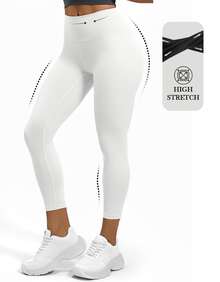 Pantalones de yoga con cintura alta y efecto adelgazante para mujeres, ropa de yoga para gimnasio, pantalones casuales de uso diario de verano, ropa de mujer, leggings para mujer - Blanco - Ver 2