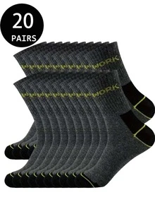 2/5/10/20 Pairs Men's Casual Sports Mid-Calf Socks, Suitable For Running, Fitness, All Seasons - Multicolor - View 41