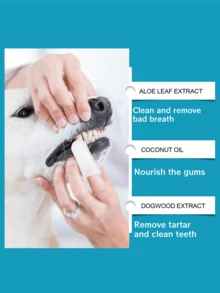 YEGBONG Large Capacity Dog Teeth Cleaning Finger Wipes, Suitable For Dogs & Cats | Pre-Soaked, Easy To Use, Freshen Breath, Convenient Oral Care, No Brushing Required - Multicolor - View 7