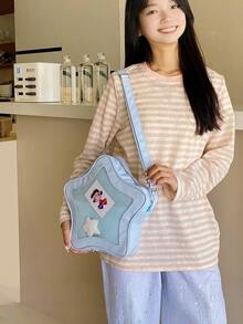 Japanese Style Minimalist Cute Aesthetic Shoulder Bag For Students Kawaii Crossbody Purse Street Fashion - Multicolor - View 4