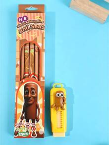 13支意大利产发霉大脑造型木制铅笔，带橡皮擦，是艺术家和学生的理想之选，适合可爱创意的绘画、素描和书写展示。 - 彩色 - 查看 3