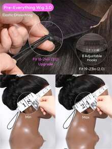 bling hair Drawstring Deep Wave 13x6 Lace Glueless Wigs Human Hair 32 Inch Wear And Go 6x4 9x6 Lace Closure Glueless Human Hair Wigs For Women Invisible Strap 13x6 13x4 Deep Wave Human Hair Lace Front Wigs Pre Plucked 13x4 13x6 Deep Wave Lace Front Human Hair Wigs Natural Black 200% Density Brazilian Deep Wave Virgin Human Hair Wigs For Women Beginner Friendly Natural Black Everyday Party Use Needed Long Black Wig Versatile Hairpiece Sleek Hairstyle Realistic Hairpiece Beauty Accessory Beginner Friendly For Sports, Vacation, Halloween, Christmas, Festivals, Proms, Outdoor, Cosplay, Campus, School, Beach, Wedding, Camping, Holiday, Summer Outfits, Charming, Elegant, Casual, Y2K Fashion, SS25 Styles, For Daily Use - Natural Black - View 6