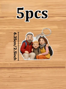 1/3/5pcs Personalized 2D Cartoon Keychain,2D Figure Personalized Acrylic Photo - Personalized Photo Keychains,Valentine's Day Gifts For Her, Him,Souvenirs,Exquisite Accessories Pendant, Gift For Friends, Family, Couples, Unique Souvenir Gifts, Suitable For Birthdays, Weddings, Parties, Anniversaries, Creative Decorative Accessories