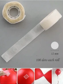 100/300/500个透明胶点/胶条，每卷100个，柔性双面胶点，直径12毫米，适用于剪贴簿、派对、婚礼、气球装饰 - 彩色 - 查看 7