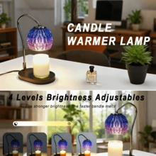 1个紫色玻璃电蜡烛加热器，带调光器和定时器，适用于融化蜡烛，是圣诞节、世界文化日、感恩节、生日、晋升、乔迁之喜等场合送给妈妈和女性的完美礼物。 - 美規A型插(110-127V) - 查看 5