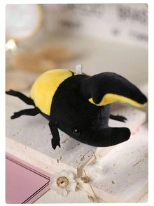 毛绒昆虫系列玩偶 - 甲虫毛绒蛾钥匙扣背包迷你甲虫毛绒玩偶 - 12*6*10厘米 - 彩色 - 查看 6