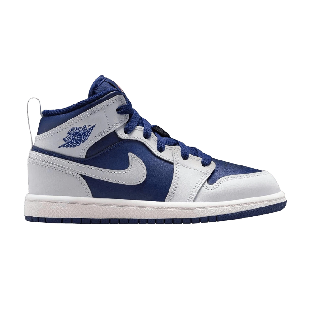 Nike Air Jordan 1 Mid PreSchool 'Blue Void' (Unisex) Blue Void/Summit White/Hot Lava/Pure Platinum DQ8424-403 Winter New - 藍色 - 查看 1