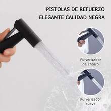 1 Set Excelente rociador bidet de baño, accesorio de grifo multi-puerto para inodoro, lavadora, varias funciones de bidet, herrajes de plomería de alta calidad - Negro - Ver 11