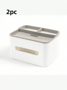 1 Giá để hộp đựng khăn giấy đa năng & Bộ sắp xếp điều khiển từ xa - Hộp đựng đồ để bàn hình vuông bằng nhựa đánh bóng có hộp đựng khăn giấy, hộp đựng kính và khe cắm điện thoại cho phòng khách, phòng ngủ, phòng tắm - Thiết kế sắp xếp nhà hiện đại, phong cách đơn giản, lớp phủ bóng Quay lại trường học - Nhiều màu - Xem 13