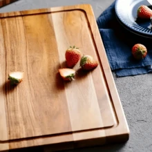 相思木砧板，切菜板，木质砧板，厨房切菜板，适用于肉类、奶酪、面包、蔬菜和水果，带导流槽的厨房用具，完美的厨师节日礼物，多功能厨房工具，食物托盘，优雅设计，耐用厨房配件，厨房用品