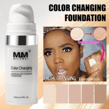 QIUFSSE 1pcs/3pcs Colour Changing Foundation Makeup Makes Skin Tone Even, Minimizes Pores, Helps Hide Redness, Blemishes Or Uneven Skin Tone, Presents A Very Natural Skin Tone Full Coverage Flawless Non-Greasy,Long Lasting For All Skin Types. - 1pcs - View 3