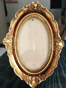 1 Khung ảnh hình oval cổ điển - Kính mạ đồng và vàng, chế tác thủ công châu Âu, thiết kế nghiêng, kèm chân đế, có thể treo tường/để bàn - Thích hợp cho phòng khách, trang trí nhà cửa sang trọng, trưng bày vật phẩm sưu tầm - Khung ảnh phong cách retro - Trang trí thế hệ Millennials - Nghệ thuật gia truyền - Phụ kiện kệ trưng bày được tuyển chọn - Điểm nhấn trang trí phòng thanh lịch - Nhiều màu - Xem 5