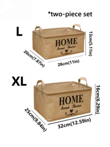 Multi-Pack Foldable Storage Baskets With Printed Designs, Available In Printed Round And Printed Square Styles, Washable Storage Bins For Clothes, Household Items, Bedroom, Desk, Closet, Kitchen Organization - Khaki - View 15