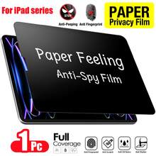XINHONGYU Miếng dán màn hình chống nhìn trộm, cảm giác như giấy, dành cho iPad 11 inch (A16 2025) / 10.9 inch thế hệ thứ 10 (2022), màng PET mờ chống chói, thích hợp cho việc vẽ và ghi chú, kết cấu giấy siêu mỏng, chống bám vân tay, nhạy, tương thích với iPad Air 11 inch M3 2025/M2 2024, iPad Air 4/5 và phụ kiện iPad Pro 11 inch. - 1 cái - Xem 1