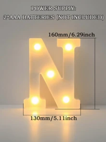 1pc LED Letter Lights Pink Lamp, Glitter Letters, Light Up Alphabet, Letters Sign, Dry Battery Powered, For Home Party Decoration Night Bar Wedding Birthday Christmas Lamp Girls Gift, Night Light For Proposals, Birthdays, And Photo Props, The Best Gift For Mother's Day And Father's Day - Multicolor - View 29