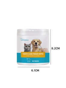 YEGBONG Large Capacity Dog Teeth Cleaning Finger Wipes, Suitable For Dogs & Cats | Pre-Soaked, Easy To Use, Freshen Breath, Convenient Oral Care, No Brushing Required - Multicolor - View 3
