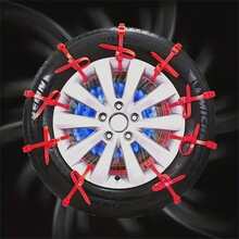 20pcs Anti-Skid Tire Chains, Universal For Cars & Motorcycles, Car Snow Tire Chains, Suitable For Winter, Ice Road And Off-Road Driving (Random Orange And Red)