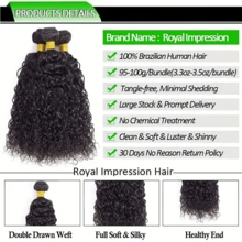 BINF Curly Human Hair Bundles With A Frontal Root, Wet And Wavy, With A Closure. Natural, Untreated Human Hair Extensions For Girls, Perfect For DIY Hairstyles, Suitable For All Ethnicities, An Ideal Gift For Christmas, New Year's Eve, Halloween And Other - Natural Black - View 6