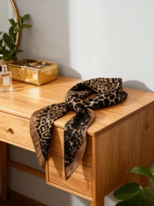 1PC Women's High End Luxury Leopard Pattern Square Scarf, Silk Imitation Scarf, Casual Multi Functional Decorative Scarf, Valentine's Day Gift, Gift For Girlfriend, Winter Head And Neck Protection Scarf, Warm Use, New Year's Gift, Hairstyle Decoration, Warmth Supplies, Leopard Pattern Scarf, Essential For Back To School Season, Popular Dressing - Multicolor - View 9