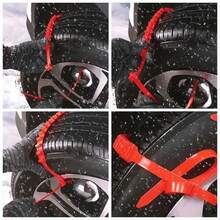 20pcs Anti-Skid Tire Chains, Universal For Cars & Motorcycles, Car Snow Tire Chains, Suitable For Winter, Ice Road And Off-Road Driving (Random Orange And Red)