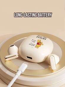 Q1蓝牙耳机，白色，欢乐粉丝版，真无线5.0耳机，带LED显示屏，3.7V 180mAh电池，触控操作，IPX5级防水，带麦克风的降噪耳机，便携式充电盒，可爱卡通设计，适合儿童、青少年、学生、学校、办公室、旅行等场合，佩戴舒适稳固，生日、情人节、情侣礼物之选。 - Q3 白色開心米奇 - 查看 8