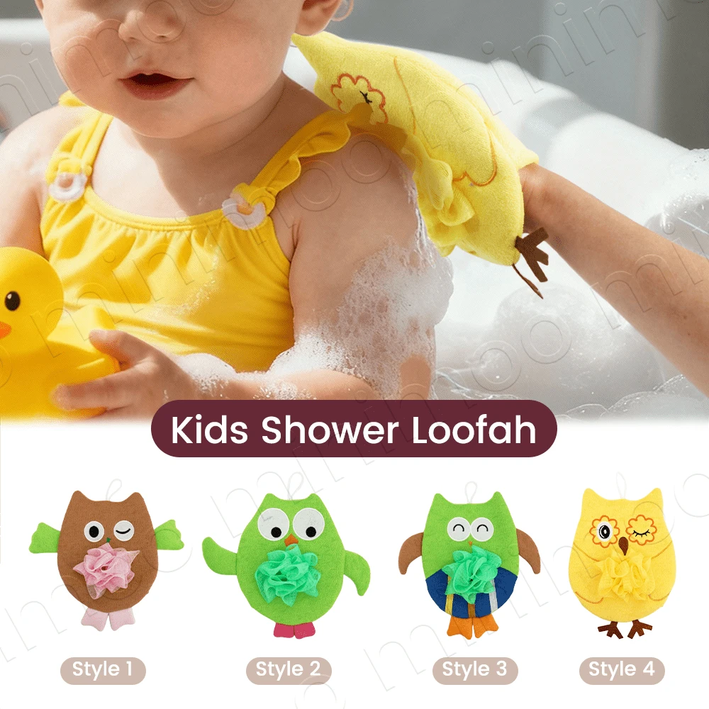 1PC Cartoon Bath Gloves For Kids, 2-In-1 Gentle Exfoliating Scrubber - Make Bath Time Fun