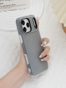 Simple Solid Color Jelly 2-In-1 Black Matte Translucent Double Layer Dual-Tone Phone Case Compatible With IPhone 17/16 Pro Max / 15 Pro / 14 Pro Max / 13 Pro Max / 16 Pro / 15 Pro Max - Pink - View 2