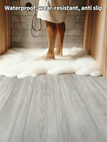 25pcs Wood Grain Self-Adhesive Anti Slip Floor Sticker, Thickened Polyethylene Foam Sticker, Waterproof And Wear-Resistant, Peel And Stick, Easy To Clean And Detachable, Suitable For Decoration In Living Rooms, Kitchens, Offices, And Bedrooms