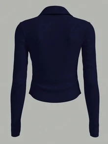 女士休闲运动纯色修身瑜伽健身长袖打底衫