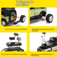 Burago 1:43 Scale Land Rover Defender Diecast Model Car, Assembled Alloy Off-Road Vehicle Toy, Gift For Boys - Multicolor - View 5