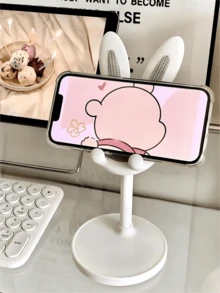 1pc Adjustable & Foldable Rabbit Shaped Bathroom Phone Holder - Multicolor - View 3