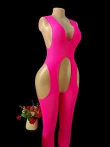 女士性感网眼连体衣罩衫，可单独穿着参加音乐节，镂空紧身连衣裙，透视沙滩装，适合圣诞节、新年、情人节、夜店、派对等场合作为礼物 - 彩色 - 查看 6