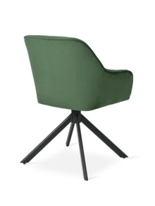 Goeurvant Modern Grid-Stitched Upholstered 360° Swivel Dining Chairs With Armrests And Removable Cushion For Dining Room, Living Room, Office - Set Of 2 / Set Of 4 / Set Of 6 - Forest Green - Green - View 10