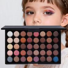 40 Colors Eyeshadow Palette With Makeup Brush, Long-Lasting Waterproof Makeup Kit With Natural & Highlighter Shades, Shimmer & Matte Shades, Earth Tones & Soft Hues, Ideal Gift For New Year, Carnival, Masquerade, Christmas - Earth Color+Brush - 查看 3