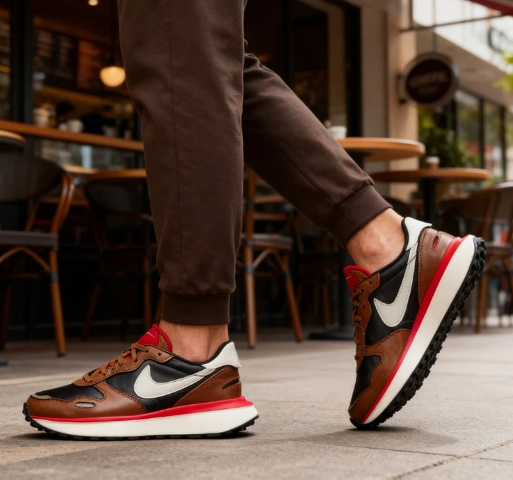 NIKE 女子 PHOENIX WAFFLE 轻便休闲运动鞋 FQ8721-200 - 黑棕色 - 查看 1