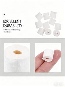 Doll House Toilet Paper Micro Tissue Paper, Realistic Toilet Paper Roll Model, OB11 Photography Prop, Bathroom Scene Mold Accessory, Miniature Model - Multicolor - View 2