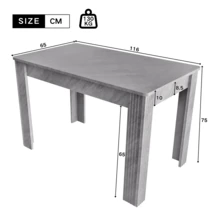 Dining Table, Contemporary Dining Table, Sturdy Dining Table, Four-Legged Table, Oak Table, Rectangular Dining Table, Coffee/Leisure Table, Modern And Minimalist Dining Table, Concrete Look - Grey - View 10