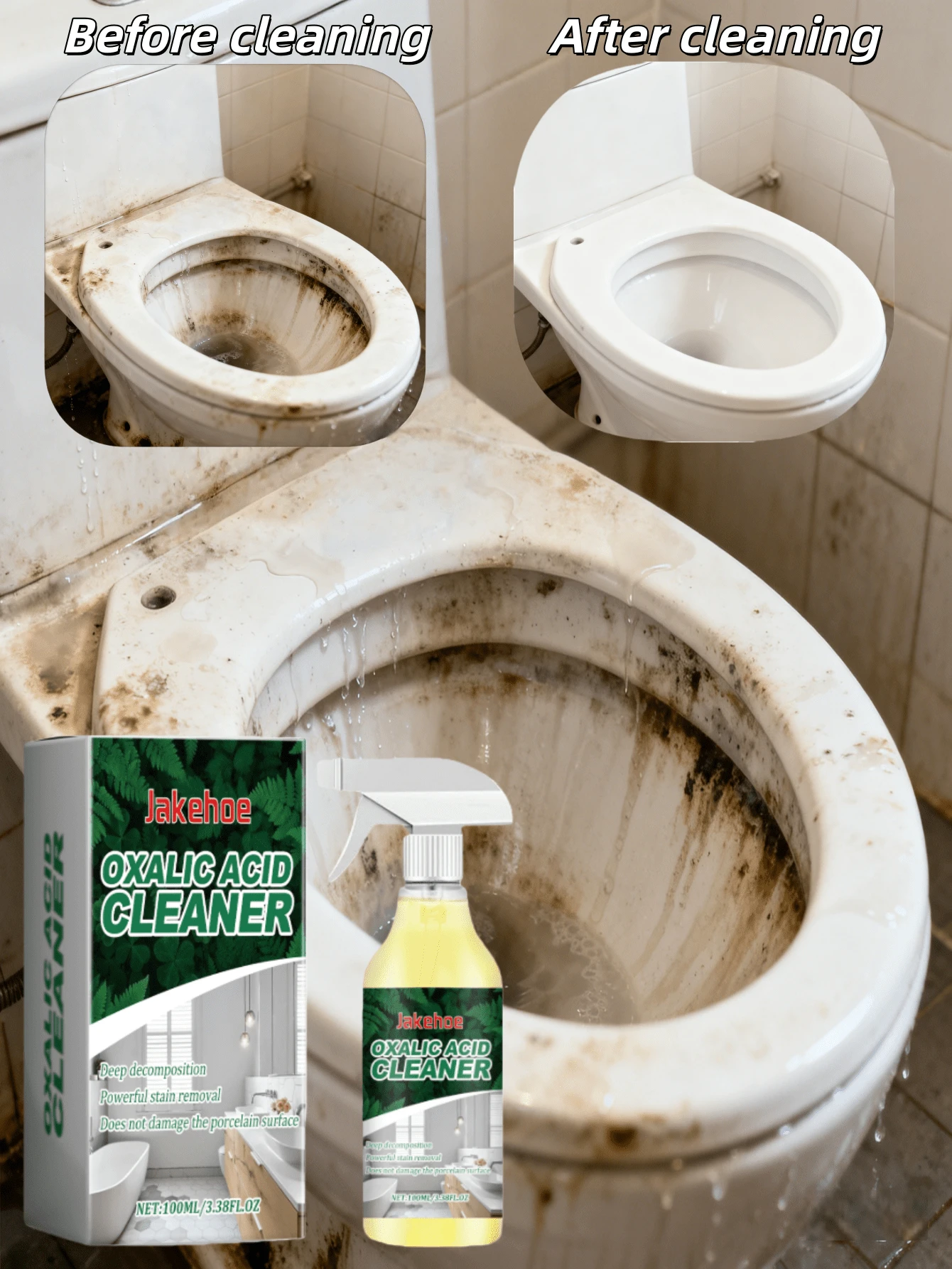 jakehoe Oxalic Acid Cleaner, Household Cleaning, Christmas, Cleaning Products, Christmas Gifts, Household Cleaning. (New/Old/Upgraded Models/Random Shipment, The New Model Is 20ml More Than The Old One With The Same Price, So You Can Use It With Confidence)