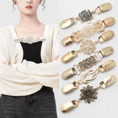 1件复古腰带和衬衫夹，可束腰，适用于连衣裙、披肩、开衫、毛衣、上衣和裤子