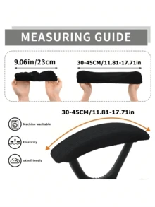 2pcs/Set Jacquard Office Chair Armrest Covers Anti-Dirty Stretch Arm Slipcovers For Gaming Computer Chairs - Navy Blue - View 3