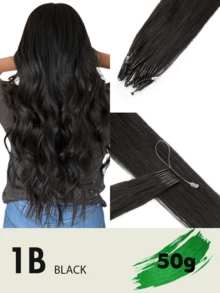 8D微型接发，真人发微珠接发，直发，灰金色挑染，漂白金色，50股，纳米环，隐形迷你硅胶珠微型接发