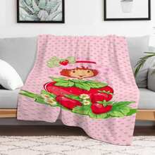 S-Strawberry Pink Shortcake Throw Camping Chair Picnic Blanket Fluffy Plaid Blankets For Decorative Sofa Portable King Lid Downy (6) - Như hình ảnh cho thấy - Xem 13