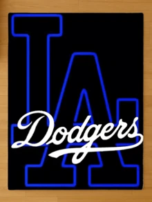 Fleece Blanket Throw Soft Plush Warm Cozy - Los Angeles Dodgers Logo Design - For Bedroom Living Room Couch Sofa Dorm Office Nap Travel Camping Movie Night Home Decor Gift Idea Lightweight But Warm All Season Use Machine Washable Easy Care Skin Friendly Ultra Soft Plush Feel - 白色 - 查看 2
