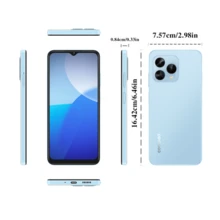 Coolpad COOL CP12，Android 13 系统，6.517 英寸高清+显示屏，颜色：浅蓝、深蓝、黑色，CPU：SC9863A，8GB（含 4GB 可扩展内存）+ 64GB 和 8GB（含 4GB 可扩展内存）+ 128GB 存储选项，1300 万像素三摄，4500mAh 电池，双卡双待，支持 4G 充电，欧标智能手机 - 月白藍 - 查看 3