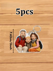 1/3/5pcs Personalized 2D Cartoon Keychain,2D Figure Personalized Acrylic Photo - Personalized Photo Keychains,Valentine's Day Gifts For Her, Him,Souvenirs,Exquisite Accessories Pendant, Gift For Friends, Family, Couples, Unique Souvenir Gifts, Suitable For Birthdays, Weddings, Parties, Anniversaries, Creative Decorative Accessories