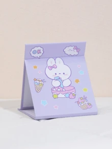 1 Stück faltbarer, tragbarer Cartoon Make-up Spiegel, Tisch-Handhalte-Papier Make-up Spiegel, süßer Tisch-Standspiegel für den Heimgebrauch